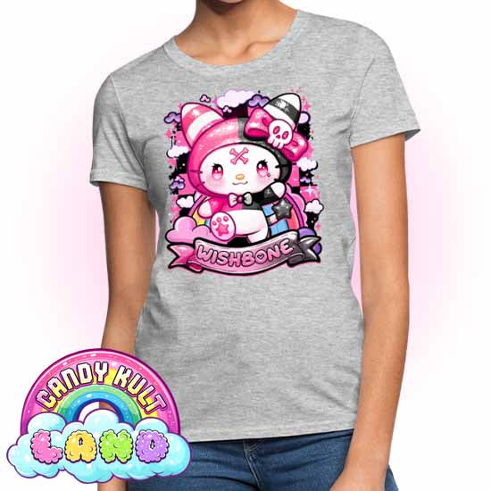 Wishbone Sparkle Punk - Candy Kult Land Women's FITTED T-Shirt - Candy Kult - Candy Cult - Candy Kult Land - Wishbone - Boo Kitty - Panku - Frosti - Toxic Kitten - Hex-Heart - Cult Candy - Cake High Heels - [product_vendor}