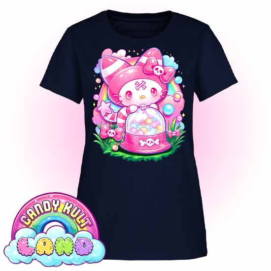 Wishbone Gumball Machine - Candy Kult Land Women's FITTED T-Shirt - Candy Kult - Candy Cult - Candy Kult Land - Wishbone - Boo Kitty - Panku - Frosti - Toxic Kitten - Hex-Heart - Cult Candy - Cake High Heels - [product_vendor}