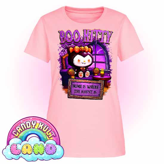 Home Is Where The Haunt Is Boo Kitty - Candy Kult land Women's FITTED T-Shirt - Candy Kult - Candy Cult - Candy Kult Land - Wishbone - Boo Kitty - Panku - Frosti - Toxic Kitten - Hex-Heart - Cult Candy - Cake High Heels - [product_vendor}