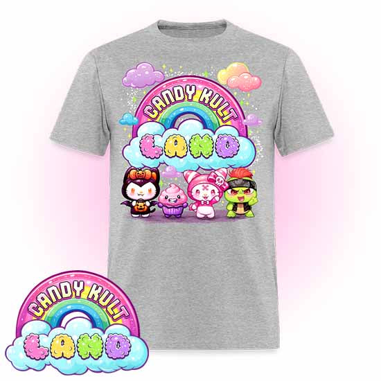 Wishbone, Frosti Boo & Panku - Candy Kult Land Men's / Unisex Classic T-Shirt - Candy Kult - Candy Cult - Candy Kult Land - Wishbone - Boo Kitty - Panku - Frosti - Toxic Kitten - Hex-Heart - Cult Candy - Cake High Heels - [product_vendor}