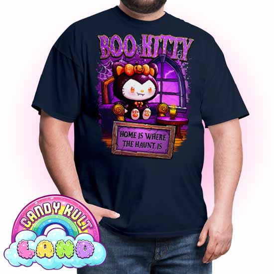Home Is Where The Haunt Is Boo Kitty  - Candy Kult Land COLOUR Men's / Unisex Classic T-Shirt - Candy Kult - Candy Cult - Candy Kult Land - Wishbone - Boo Kitty - Panku - Frosti - Toxic Kitten - Hex-Heart - Cult Candy - Cake High Heels - [product_vendor}
