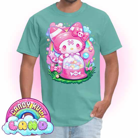 Wishbone Gumball Machine  - Candy Kult Land COLOUR Men's / Unisex Classic T-Shirt - Candy Kult - Candy Cult - Candy Kult Land - Wishbone - Boo Kitty - Panku - Frosti - Toxic Kitten - Hex-Heart - Cult Candy - Cake High Heels - [product_vendor}