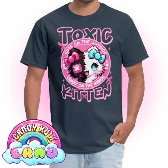 Crazy On The Inside Toxic Kitten  - Candy Kult Land Men's / Unisex Classic T-Shirt - Candy Kult - Candy Cult - Candy Kult Land - Wishbone - Boo Kitty - Panku - Frosti - Toxic Kitten - Hex-Heart - Cult Candy - Cake High Heels - [product_vendor}
