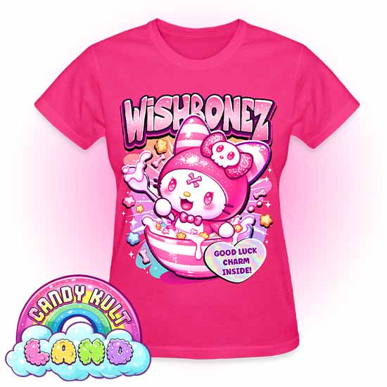 Wishbonez Cereal - Candy Kult Land REGULAR FIT Ladies T-Shirt - Candy Kult - Candy Cult - Candy Kult Land - Wishbone - Boo Kitty - Panku - Frosti - Toxic Kitten - Hex-Heart - Cult Candy - Cake High Heels - [product_vendor}