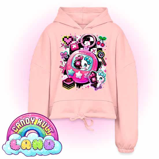 Toxic Kitten Virtual Pet - Candy Kult Land Women’s Cropped Hoodie
