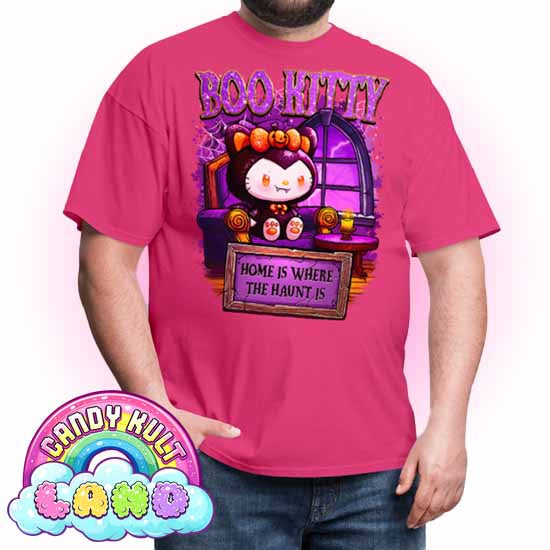 Home Is Where The Haunt Is Boo Kitty  - Candy Kult Land COLOUR Men's / Unisex Classic T-Shirt - Candy Kult - Candy Cult - Candy Kult Land - Wishbone - Boo Kitty - Panku - Frosti - Toxic Kitten - Hex-Heart - Cult Candy - Cake High Heels - [product_vendor}