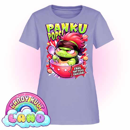 Panku Pops Cereal - Candy Kult Land Women's FITTED T-Shirt - Candy Kult - Candy Cult - Candy Kult Land - Wishbone - Boo Kitty - Panku - Frosti - Toxic Kitten - Hex-Heart - Cult Candy - Cake High Heels - [product_vendor}