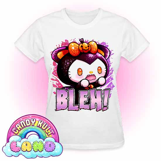 Bleh Boo Kitty Origins - Candy Kult Land REGULAR FIT Ladies T-Shirt - Candy Kult - Candy Cult - Candy Kult Land - Wishbone - Boo Kitty - Panku - Frosti - Toxic Kitten - Hex-Heart - Cult Candy - Cake High Heels - [product_vendor}