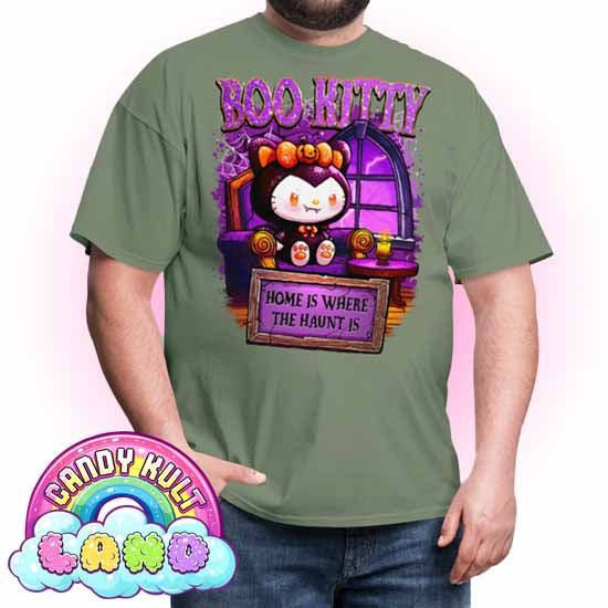 Home Is Where The Haunt Is Boo Kitty  - Candy Kult Land COLOUR Men's / Unisex Classic T-Shirt - Candy Kult - Candy Cult - Candy Kult Land - Wishbone - Boo Kitty - Panku - Frosti - Toxic Kitten - Hex-Heart - Cult Candy - Cake High Heels - [product_vendor}