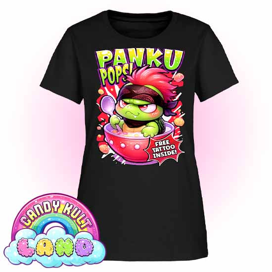 Panku Pops Cereal - Candy Kult Land Women's FITTED T-Shirt - Candy Kult - Candy Cult - Candy Kult Land - Wishbone - Boo Kitty - Panku - Frosti - Toxic Kitten - Hex-Heart - Cult Candy - Cake High Heels - [product_vendor}