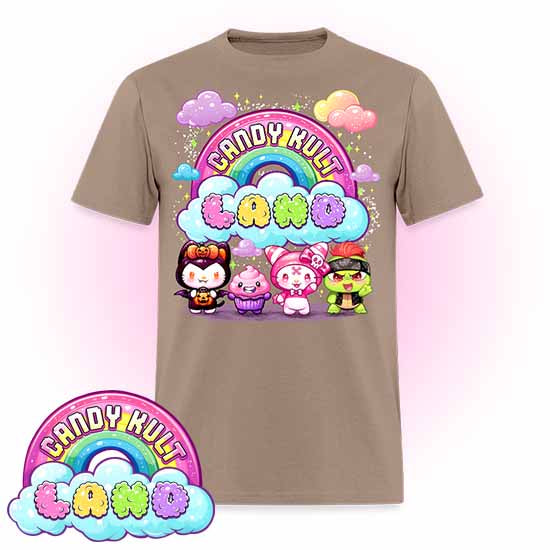 Wishbone, Frosti Boo & Panku - Candy Kult Land Men's / Unisex Classic T-Shirt - Candy Kult - Candy Cult - Candy Kult Land - Wishbone - Boo Kitty - Panku - Frosti - Toxic Kitten - Hex-Heart - Cult Candy - Cake High Heels - [product_vendor}