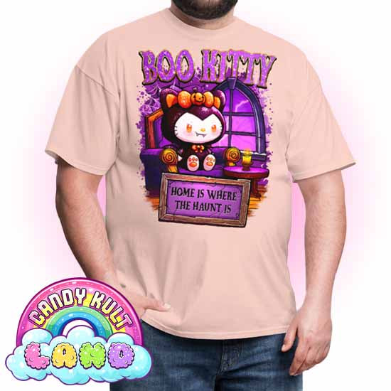 Home Is Where The Haunt Is Boo Kitty  - Candy Kult Land COLOUR Men's / Unisex Classic T-Shirt - Candy Kult - Candy Cult - Candy Kult Land - Wishbone - Boo Kitty - Panku - Frosti - Toxic Kitten - Hex-Heart - Cult Candy - Cake High Heels - [product_vendor}
