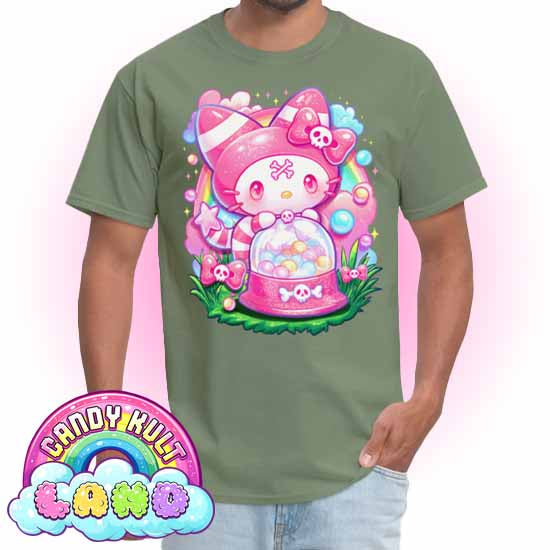 Wishbone Gumball Machine  - Candy Kult Land COLOUR Men's / Unisex Classic T-Shirt - Candy Kult - Candy Cult - Candy Kult Land - Wishbone - Boo Kitty - Panku - Frosti - Toxic Kitten - Hex-Heart - Cult Candy - Cake High Heels - [product_vendor}