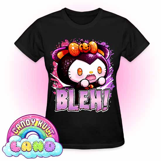 Bleh Boo Kitty Origins - Candy Kult Land REGULAR FIT Ladies T-Shirt - Candy Kult - Candy Cult - Candy Kult Land - Wishbone - Boo Kitty - Panku - Frosti - Toxic Kitten - Hex-Heart - Cult Candy - Cake High Heels - [product_vendor}