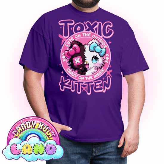 Crazy On The Inside Toxic Kitten  - Candy Kult Land COLOUR Men's / Unisex Classic T-Shirt - Candy Kult - Candy Cult - Candy Kult Land - Wishbone - Boo Kitty - Panku - Frosti - Toxic Kitten - Hex-Heart - Cult Candy - Cake High Heels - [product_vendor}