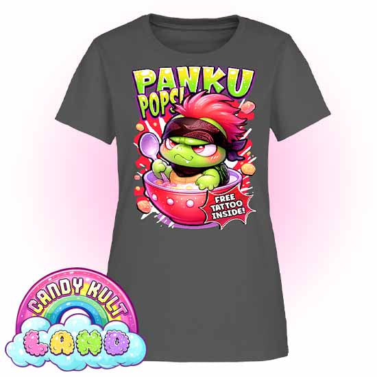 Panku Pops Cereal - Candy Kult Land Women's FITTED T-Shirt - Candy Kult - Candy Cult - Candy Kult Land - Wishbone - Boo Kitty - Panku - Frosti - Toxic Kitten - Hex-Heart - Cult Candy - Cake High Heels - [product_vendor}