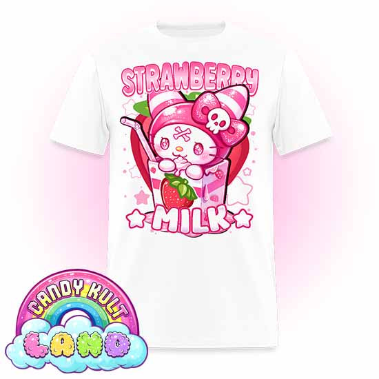 Wishbone Strawberry Milk  - Candy Kult Land Men's / Unisex Classic T-Shirt - Candy Kult - Candy Cult - Candy Kult Land - Wishbone - Boo Kitty - Panku - Frosti - Toxic Kitten - Hex-Heart - Cult Candy - Cake High Heels - [product_vendor}