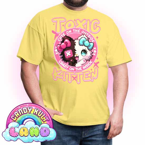 Crazy On The Inside Toxic Kitten  - Candy Kult Land COLOUR Men's / Unisex Classic T-Shirt - Candy Kult - Candy Cult - Candy Kult Land - Wishbone - Boo Kitty - Panku - Frosti - Toxic Kitten - Hex-Heart - Cult Candy - Cake High Heels - [product_vendor}