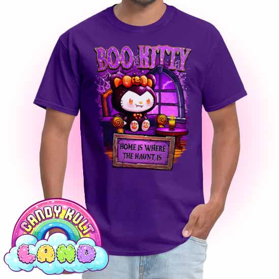 Home Is Where The Haunt Is Boo Kitty  - Candy Kult Land COLOUR Men's / Unisex Classic T-Shirt - Candy Kult - Candy Cult - Candy Kult Land - Wishbone - Boo Kitty - Panku - Frosti - Toxic Kitten - Hex-Heart - Cult Candy - Cake High Heels - [product_vendor}