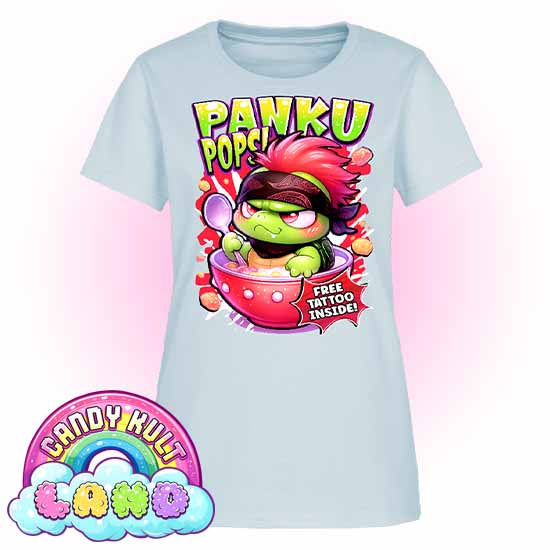 Panku Pops Cereal - Candy Kult Land Women's FITTED T-Shirt - Candy Kult - Candy Cult - Candy Kult Land - Wishbone - Boo Kitty - Panku - Frosti - Toxic Kitten - Hex-Heart - Cult Candy - Cake High Heels - [product_vendor}