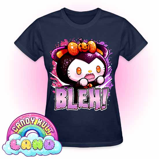 Bleh Boo Kitty Origins - Candy Kult Land REGULAR FIT Ladies T-Shirt - Candy Kult - Candy Cult - Candy Kult Land - Wishbone - Boo Kitty - Panku - Frosti - Toxic Kitten - Hex-Heart - Cult Candy - Cake High Heels - [product_vendor}