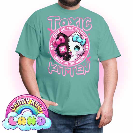 Crazy On The Inside Toxic Kitten  - Candy Kult Land COLOUR Men's / Unisex Classic T-Shirt - Candy Kult - Candy Cult - Candy Kult Land - Wishbone - Boo Kitty - Panku - Frosti - Toxic Kitten - Hex-Heart - Cult Candy - Cake High Heels - [product_vendor}