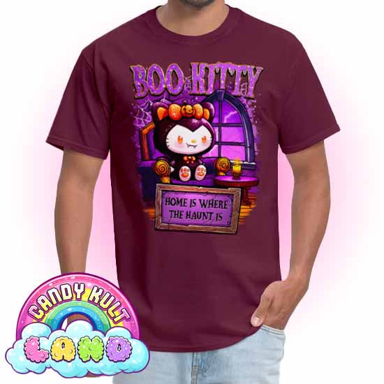 Home Is Where The Haunt Is Boo Kitty  - Candy Kult Land COLOUR Men's / Unisex Classic T-Shirt - Candy Kult - Candy Cult - Candy Kult Land - Wishbone - Boo Kitty - Panku - Frosti - Toxic Kitten - Hex-Heart - Cult Candy - Cake High Heels - [product_vendor}
