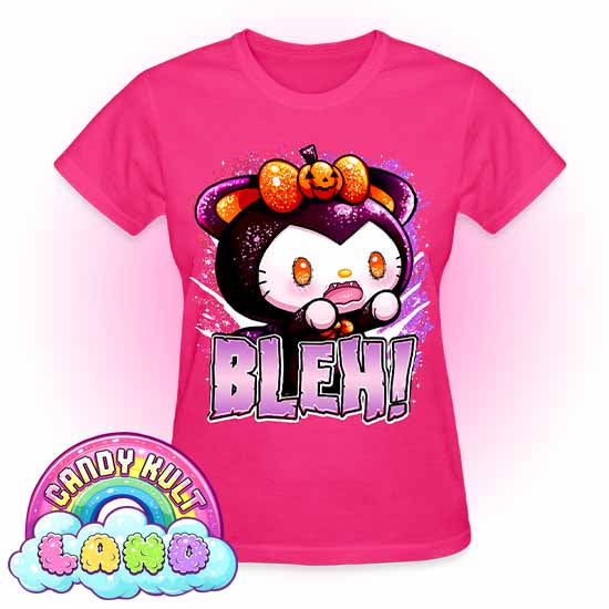 Bleh Boo Kitty Origins - Candy Kult Land REGULAR FIT Ladies T-Shirt - Candy Kult - Candy Cult - Candy Kult Land - Wishbone - Boo Kitty - Panku - Frosti - Toxic Kitten - Hex-Heart - Cult Candy - Cake High Heels - [product_vendor}