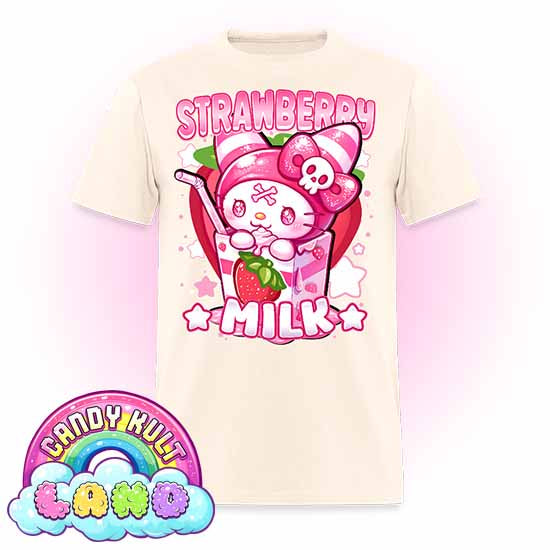 Wishbone Strawberry Milk  - Candy Kult Land Men's / Unisex Classic T-Shirt - Candy Kult - Candy Cult - Candy Kult Land - Wishbone - Boo Kitty - Panku - Frosti - Toxic Kitten - Hex-Heart - Cult Candy - Cake High Heels - [product_vendor}