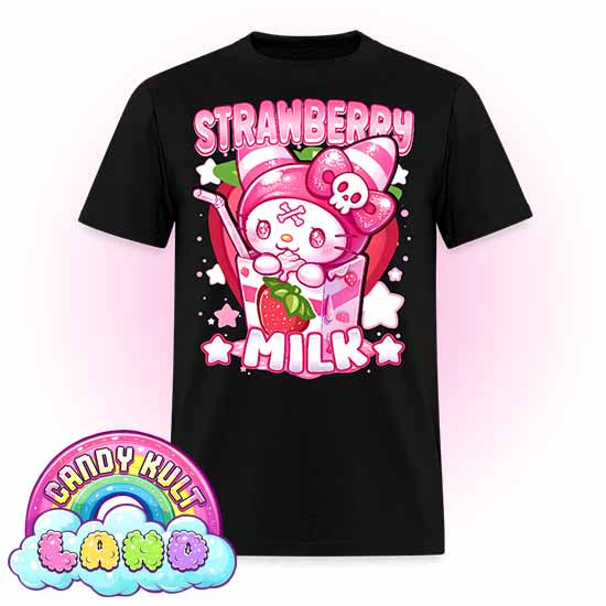 Wishbone Strawberry Milk  - Candy Kult Land Men's / Unisex Classic T-Shirt - Candy Kult - Candy Cult - Candy Kult Land - Wishbone - Boo Kitty - Panku - Frosti - Toxic Kitten - Hex-Heart - Cult Candy - Cake High Heels - [product_vendor}