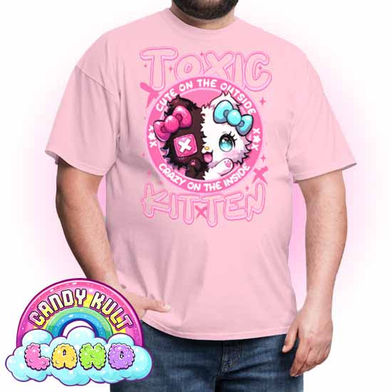 Crazy On The Inside Toxic Kitten  - Candy Kult Land COLOUR Men's / Unisex Classic T-Shirt - Candy Kult - Candy Cult - Candy Kult Land - Wishbone - Boo Kitty - Panku - Frosti - Toxic Kitten - Hex-Heart - Cult Candy - Cake High Heels - [product_vendor}