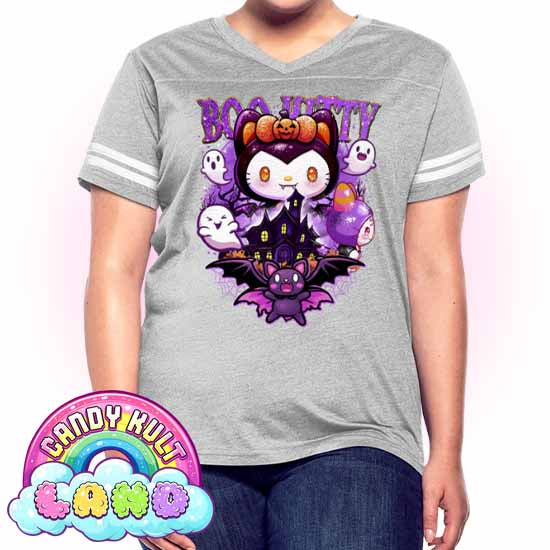 Boo Kitty Origins - Candy Kult Land Women’s Vintage Sport T-Shirt - Candy Kult - Candy Cult - Candy Kult Land - Wishbone - Boo Kitty - Panku - Frosti - Toxic Kitten - Hex-Heart - Cult Candy - Cake High Heels - [product_vendor}