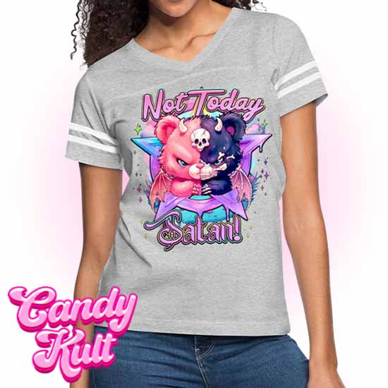 Not Today Satan Pentagram - Fright Candy Women’s Vintage Sport T-Shirt - Candy Kult - Candy Cult - Candy Kult Land - Wishbone - Boo Kitty - Panku - Frosti - Toxic Kitten - Hex-Heart - Cult Candy - Cake High Heels - [product_vendor}