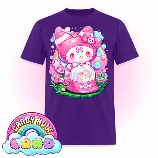 Wishbone Gumball Machine  - Candy Kult Land COLOUR Men's / Unisex Classic T-Shirt - Candy Kult - Candy Cult - Candy Kult Land - Wishbone - Boo Kitty - Panku - Frosti - Toxic Kitten - Hex-Heart - Cult Candy - Cake High Heels - [product_vendor}