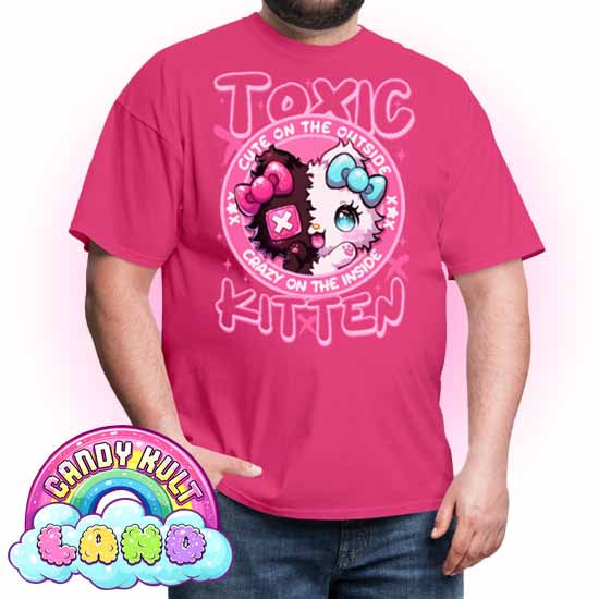 Crazy On The Inside Toxic Kitten  - Candy Kult Land COLOUR Men's / Unisex Classic T-Shirt - Candy Kult - Candy Cult - Candy Kult Land - Wishbone - Boo Kitty - Panku - Frosti - Toxic Kitten - Hex-Heart - Cult Candy - Cake High Heels - [product_vendor}