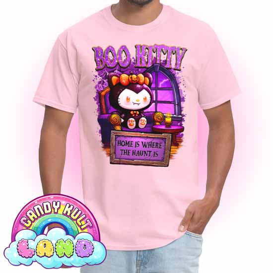 Home Is Where The Haunt Is Boo Kitty  - Candy Kult Land COLOUR Men's / Unisex Classic T-Shirt - Candy Kult - Candy Cult - Candy Kult Land - Wishbone - Boo Kitty - Panku - Frosti - Toxic Kitten - Hex-Heart - Cult Candy - Cake High Heels - [product_vendor}