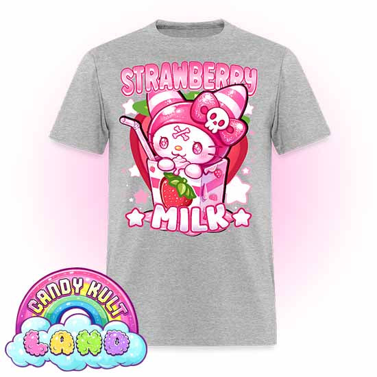 Wishbone Strawberry Milk  - Candy Kult Land Men's / Unisex Classic T-Shirt - Candy Kult - Candy Cult - Candy Kult Land - Wishbone - Boo Kitty - Panku - Frosti - Toxic Kitten - Hex-Heart - Cult Candy - Cake High Heels - [product_vendor}