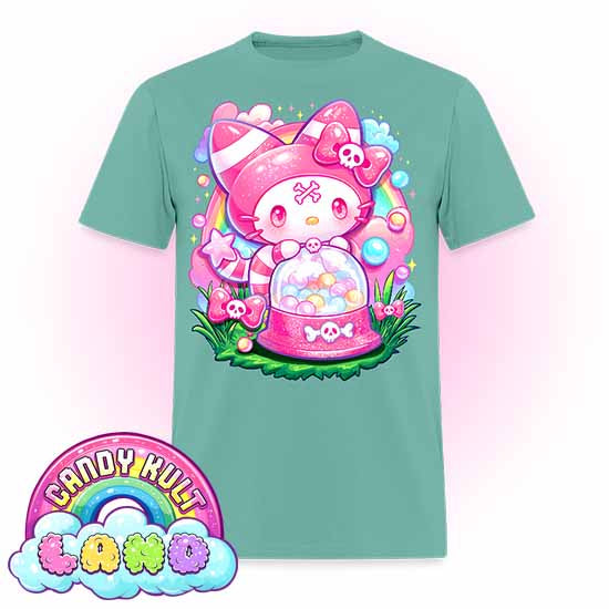 Wishbone Gumball Machine  - Candy Kult Land COLOUR Men's / Unisex Classic T-Shirt - Candy Kult - Candy Cult - Candy Kult Land - Wishbone - Boo Kitty - Panku - Frosti - Toxic Kitten - Hex-Heart - Cult Candy - Cake High Heels - [product_vendor}