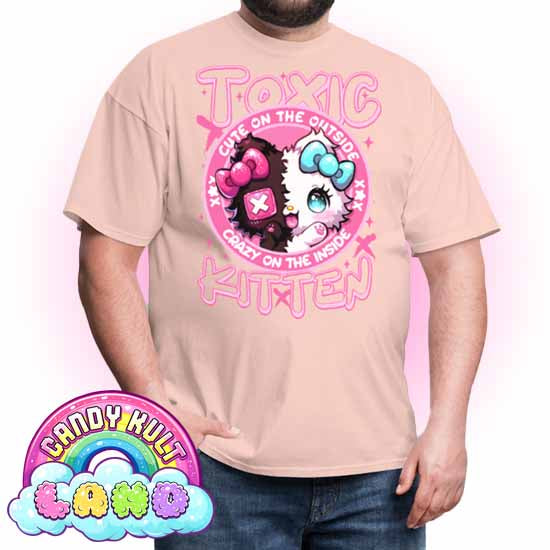 Crazy On The Inside Toxic Kitten  - Candy Kult Land COLOUR Men's / Unisex Classic T-Shirt - Candy Kult - Candy Cult - Candy Kult Land - Wishbone - Boo Kitty - Panku - Frosti - Toxic Kitten - Hex-Heart - Cult Candy - Cake High Heels - [product_vendor}