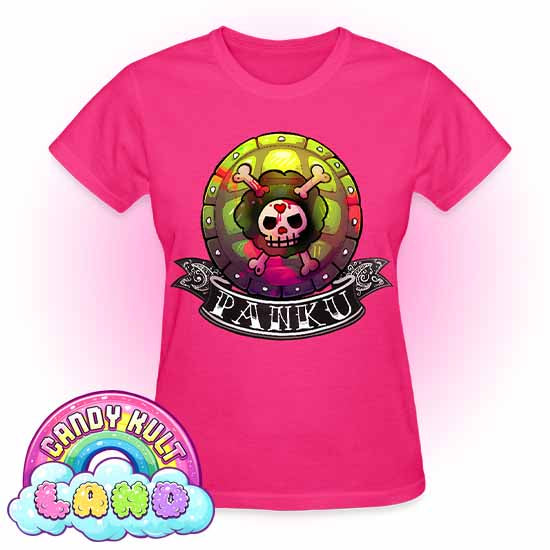Panku Logo - Candy Kult Land REGULAR FIT Ladies T-Shirt - Candy Kult - Candy Cult - Candy Kult Land - Wishbone - Boo Kitty - Panku - Frosti - Toxic Kitten - Hex-Heart - Cult Candy - Cake High Heels - [product_vendor}