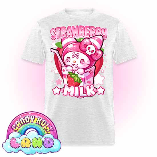 Wishbone Strawberry Milk  - Candy Kult Land Men's / Unisex Classic T-Shirt - Candy Kult - Candy Cult - Candy Kult Land - Wishbone - Boo Kitty - Panku - Frosti - Toxic Kitten - Hex-Heart - Cult Candy - Cake High Heels - [product_vendor}