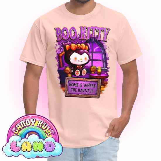 Home Is Where The Haunt Is Boo Kitty  - Candy Kult Land COLOUR Men's / Unisex Classic T-Shirt - Candy Kult - Candy Cult - Candy Kult Land - Wishbone - Boo Kitty - Panku - Frosti - Toxic Kitten - Hex-Heart - Cult Candy - Cake High Heels - [product_vendor}