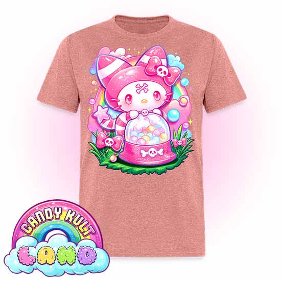 Wishbone Gumball Machine  - Candy Kult Land COLOUR Men's / Unisex Classic T-Shirt - Candy Kult - Candy Cult - Candy Kult Land - Wishbone - Boo Kitty - Panku - Frosti - Toxic Kitten - Hex-Heart - Cult Candy - Cake High Heels - [product_vendor}