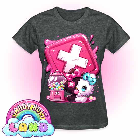 Toxic Kitten Bubble Gum Logo - Candy Kult Land REGULAR FIT Ladies T-Shirt - Candy Kult - Candy Cult - Candy Kult Land - Wishbone - Boo Kitty - Panku - Frosti - Toxic Kitten - Hex-Heart - Cult Candy - Cake High Heels - [product_vendor}