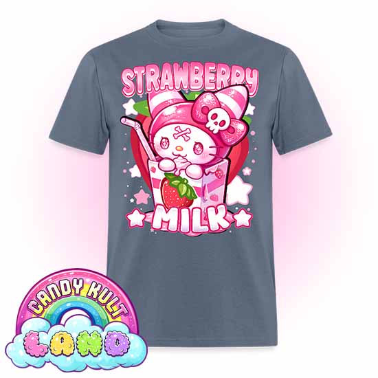 Wishbone Strawberry Milk  - Candy Kult Land Men's / Unisex Classic T-Shirt - Candy Kult - Candy Cult - Candy Kult Land - Wishbone - Boo Kitty - Panku - Frosti - Toxic Kitten - Hex-Heart - Cult Candy - Cake High Heels - [product_vendor}
