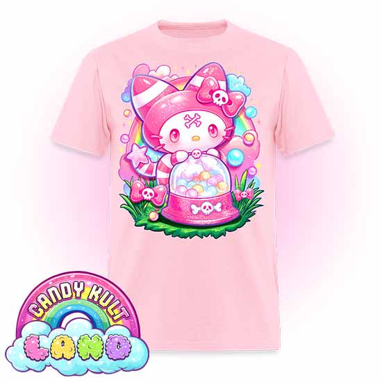 Wishbone Gumball Machine  - Candy Kult Land COLOUR Men's / Unisex Classic T-Shirt - Candy Kult - Candy Cult - Candy Kult Land - Wishbone - Boo Kitty - Panku - Frosti - Toxic Kitten - Hex-Heart - Cult Candy - Cake High Heels - [product_vendor}