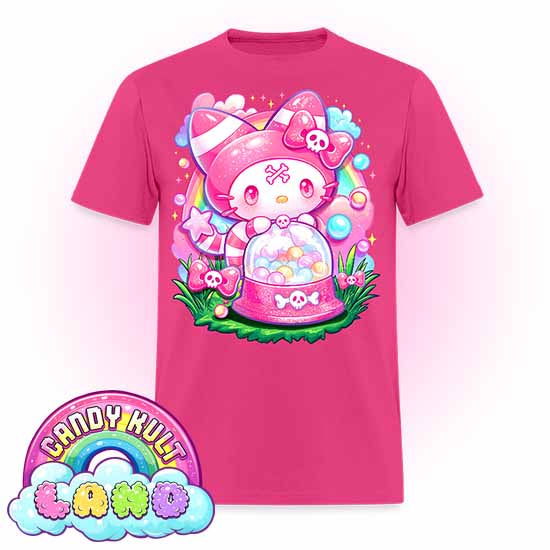 Wishbone Gumball Machine  - Candy Kult Land COLOUR Men's / Unisex Classic T-Shirt - Candy Kult - Candy Cult - Candy Kult Land - Wishbone - Boo Kitty - Panku - Frosti - Toxic Kitten - Hex-Heart - Cult Candy - Cake High Heels - [product_vendor}