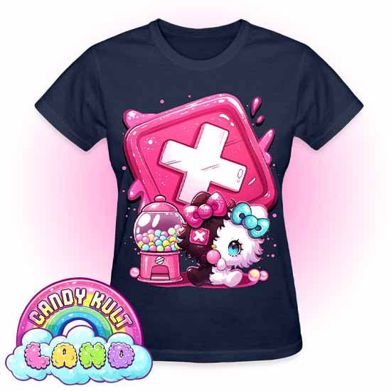 Toxic Kitten Bubble Gum Logo - Candy Kult Land REGULAR FIT Ladies T-Shirt - Candy Kult - Candy Cult - Candy Kult Land - Wishbone - Boo Kitty - Panku - Frosti - Toxic Kitten - Hex-Heart - Cult Candy - Cake High Heels - [product_vendor}