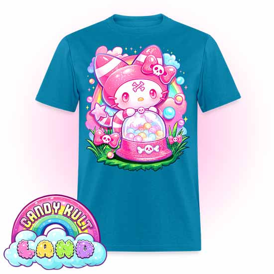 Wishbone Gumball Machine  - Candy Kult Land COLOUR Men's / Unisex Classic T-Shirt - Candy Kult - Candy Cult - Candy Kult Land - Wishbone - Boo Kitty - Panku - Frosti - Toxic Kitten - Hex-Heart - Cult Candy - Cake High Heels - [product_vendor}