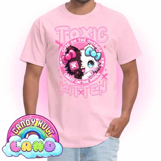 Crazy On The Inside Toxic Kitten  - Candy Kult Land COLOUR Men's / Unisex Classic T-Shirt - Candy Kult - Candy Cult - Candy Kult Land - Wishbone - Boo Kitty - Panku - Frosti - Toxic Kitten - Hex-Heart - Cult Candy - Cake High Heels - [product_vendor}